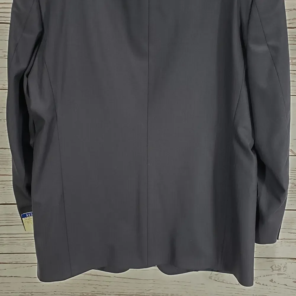 Austin Reed New Black Wool Super 100's Herringbone Suit Jacket 44R